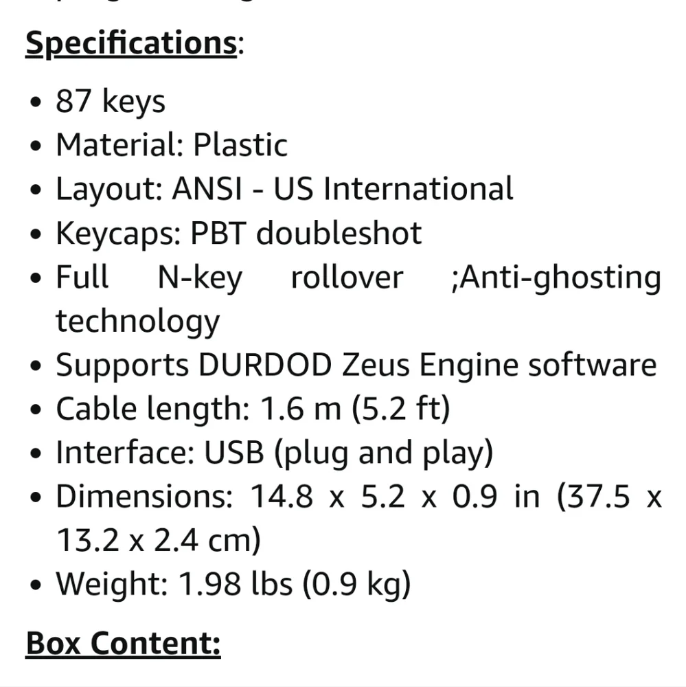 Durgod Taurus K320 TKL Mechanical Keyboard D4:8:622